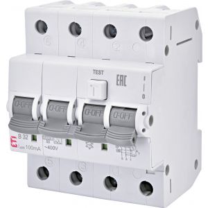 ETI aardlekautomaat / 10A, 30mA, B-kar, 3P+N / KZS-4M / 431000152