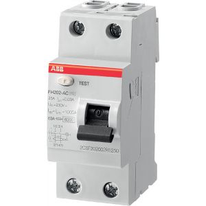 ABB aardlekschakelaar / 2-polig, 30mA, 63A / FH 202 A 63/0,03 / 2CSF202102R1630