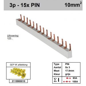 SEP P03015G00 Kam 3f PIN 15p, 17,8mm
