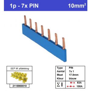 SEP P01007B00 Kam 1f PIN 7p 17,8mm blauw