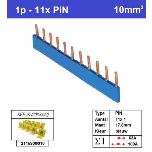SEP P01011B00 Kam 1f PIN 11p 17,8mm blauw