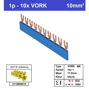 SEP F01010B06 Kam 1f VORK 10p 17,8mm blauw