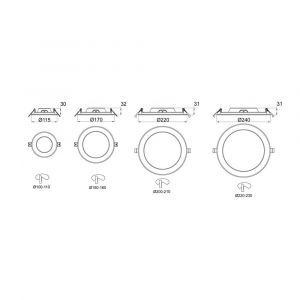 Paneel Rond ECO  Inbouw Ø205mm  3000K  18 Watt