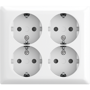 Busch-Jaeger | 4x wandcontactdoos met randaarde en kinderbeveiliging | Opbouw wit | 404 EAB-524 | 2TKA00005535