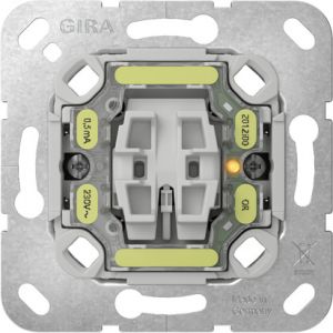 Gira wisselschakelaar 16A met controleverlichting en bevestigingsklauwen / 318600