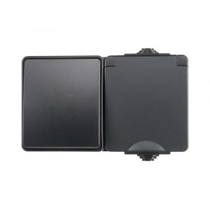 De Opbouw Combinatie Verticaal Wandcontactdoos en Wisselschakelaar IP55 heeft een gemakkelijke installatie en beschikt over een enkelpolige lichtschakelaar, waarmee u vanaf één plek gemakkelijk een lamp of lampgroep kan bedienen.