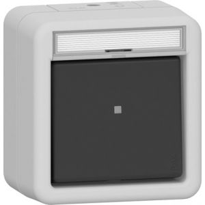Gira drukcontact maakcontact 1-polig met apart meldcontact compleet opbouw IP44 / 315230
