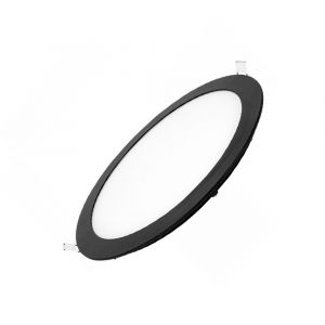 Downlight Plat  Zwart  200mm  10W  TRI-White  Dimbaar