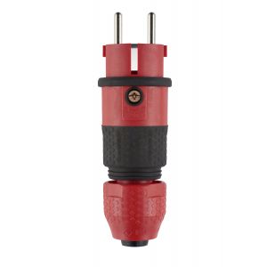 ABL Professional stekker, SCHUKO & Frans/Belgisch, 2Elamid-2K, rood, snels