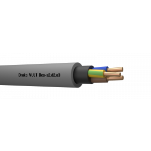 Draka Installatiekabel - YMvK VULT Dca 3x2,5 mm2 - Reststuk van 4,9 meter
