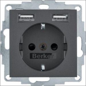 BERKER 48031606 WCD RA 2 X USB S.1-B.X ANTR MT