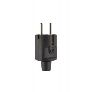 ABL Compact stekker, SCHUKO & Frans/Belgisch, TPE, zwart, IP20, Type 1505
