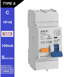SEP RCM1 Aardlekautom. 1p+n, C32, 100mA, 10kA, Type A[S]