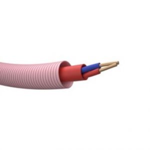 Draka Flexbuis voorbedraad Brandmeld signaal kabel rood 2x0,8mm DCA Rol 100 meter 836093F3
