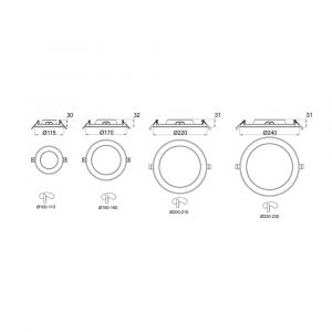 Paneel Rond ECO  Inbouw Ø150mm  4000K  12 Watt