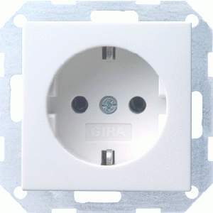 Gira / wandcontactdoos met randaarde / zuiver wit mat / 418827