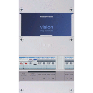 Groepenkast Hager | 6 Groepen 6 x Lichtgroepen | 1 Fase | VKG402A