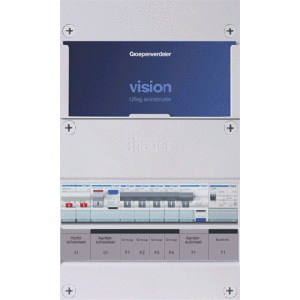 Groepenkast Hager | 5 Groepen 5 x Lichtgroepen 1 x Beltransformator | 1 Fase | VKG410A