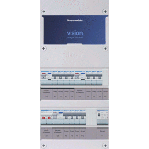 Groepenkast Hager | 11 Groepen 11 x Lichtgroepen 1 x Beltransformator | 1 Fase | VKG434E-T