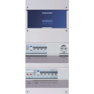 Groepenkast Hager | 8 Groepen 7 x Lichtgroepen 1 x Fornuisgroep 1 x Wandcontactdoos | 1 Fase | VKG43E-FW