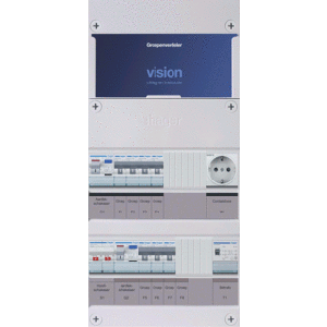 Groepenkast Hager | 7 Groepen 7 x Lichtgroepen 1 x Beltransformator 1 x Wandcontactdoos | VKG43E-TW 