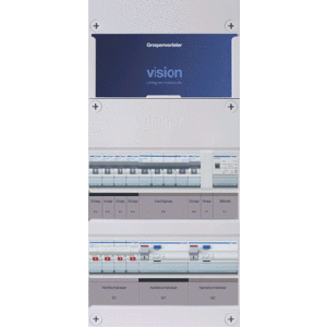 Groepenkast Hager | 7 Groepen 6 x Lichtgroepen 1 x Krachtgroep 1 x Beltransformator | 3 Fase | VKG42L-KT