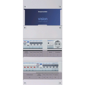 Groepenkast Hager | 8 Groepen 7 x Lichtgroepen 1 x Fornuisgroep 1 x Beltransformator 1 x Wandcontactdoos | 3 Fase | VKG430L-FTW