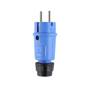 ABL Hightech stekker, SCHUKO & Frans/Belgisch, Elamid, blauw, IP54, Type 1520