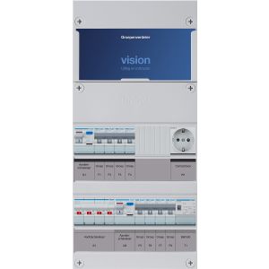 Groepenkast Hager | 8 Groepen 8 x Lichtgroepen 1 x Beltransformator 1 x Wandcontactdoos | 3 Fase | VKG440L-TW