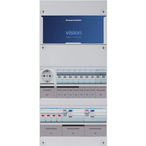 Groepenkast Hager | 8 Groepen 7 x Lichtgroepen 1 x Fornuisgroep 1 x Wandcontactdoos | 3 Fase | VKG43L-FW