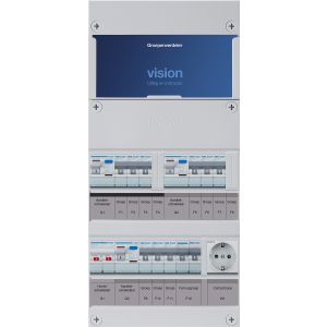 Groepenkast Hager | 10 Groepen, 9 x Lichtgroepen 1 x Fornuisgroep 1 x Wandcontactdoos | 1 Fase | VKG333E-FW