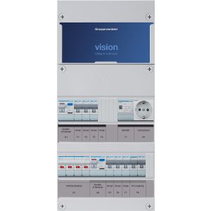 Groepenkast Hager | 7 Groepen 6 x Lichtgroepen 1 x Fornuisgroep 1 x Beltransformator 1 x Wandcontactdoos | 3 Fase | VKG330L-FTW