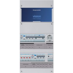 Groepenkast Hager | 6 Groepen, 6 x Lichtgroepen 1 x Aardlekautomaat 1 x Beltransformator 1 x Wandcontactdoos | 3 Fase | VKG330L-BTW