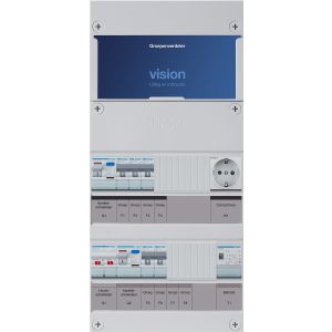 Groepenkast Hager, 5 Groepen 5 x Lichtgroepen 1 x Beltransformator 1 x Wandcontactdoos | 1 Fase | VKG32E-TW