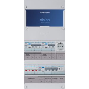 Groepenkast Hager | 8 Groepen 7 x Lichtgroepen 1 x Fornuisgroep 1 x Beltransformator 1 x Wandcontactdoos | 3 Fase | VKG322L-FTW