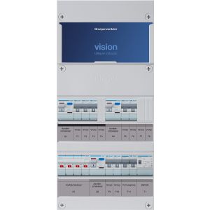 Groepenkast Hager | 8 Groepen 7 x Lichtgroepen 1 x Fornuisgroep 1 x Beltransformator | 3 Fase | VKG322L-FT 