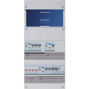 Groepenkast Hager | 7 Groepen 6 x Lichtgroepen 1 x Fornuisgroep 1 x Beltransformator | 3 Fase | VKG321L-FT