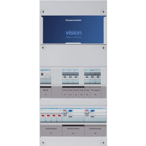 Groepenkast Hager | 5 Groepen 4 x Lichtgroepen 1 x Fornuisgroep 1 x Beltransformator | 3 Fase | VKG31L-FT