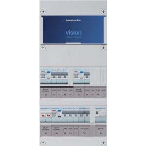 Groepenkast Hager | 8 Groepen 7 x Lichtgroepen 1 x Fornuisgroep 1 x Beltransformator | 1 Fase | VKG313E-FT 