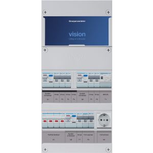 Groepenkast Hager | 7 Groepen 6 x Lichtgroepen 1 x Fornuisgroep 1 x Beltransformator 1 x Wandcontactdoos | 3 Fase | VKG312L-FTW