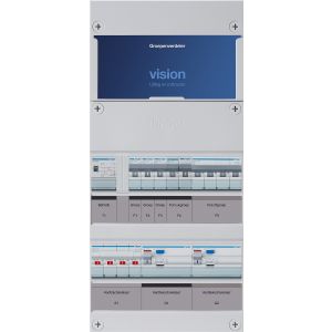 Groepenkast Hager | 4 Groepen 3 x Lichtgroepen 1 x Fornuisgroep 1 x Krachtgroep 1 x Beltransformator | 3 Fase | VKG30L-FKT