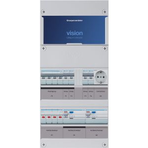 Groepenkast Hager | 4 Groepen 4 x Lichtgroepen 1 x Krachtgroep 1 x Wandcontactdoos | 3 Fase | VKG22L-KW