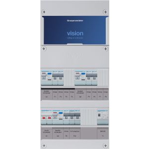 Groepenkast Hager | 6 Groepen 5 x Lichtgroepen 1 x Fornuisgroep 1 x Beltransformator | 1 Fase | VKG221E-FT