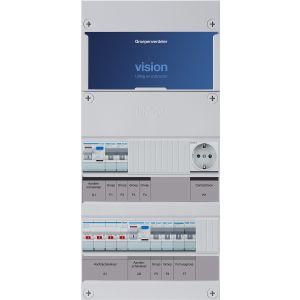 Groepenkast Hager | 5 Groepen 4 x Lichtgroepen 1 x Fornuisgroep 1 x Wandcontactdoos | 3 Fase | VKG220L-FW