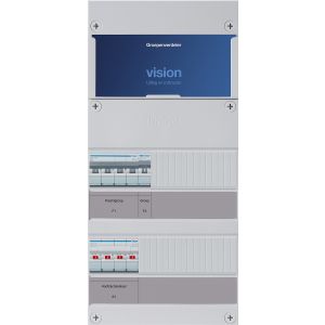 Groepenkast Hager | 2 Groepen 1 x Lichtgroep 1 x Directe krachtgroep | 3 Fase | VKG001K-D 