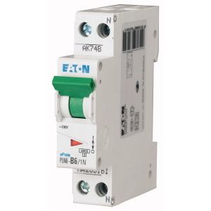 Eaton installatieautomaat / 1-polig + nul, B6A /  PLN6-B6/1N-MW / 263161