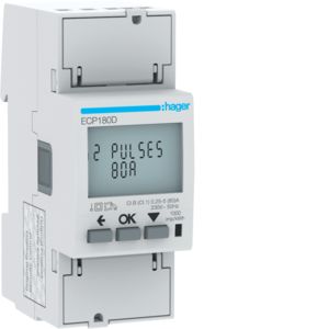 HAGER ECP180D | kWh-meter 80A, 1-fase, MID, geijkt | ECP180D