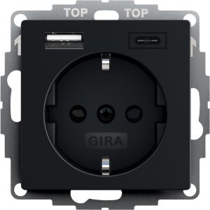 GIRA WCD RA 2V SH+USB S55 MZW