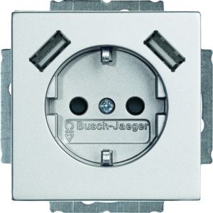 ABB BUSCH- 20 EUCB2USB-83 WCD RA KV + 2XUSB-A F-ALUZILV