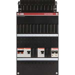 Groepenkast ABB Hafonorm | Hoofdschakelaar 40A + 2 aardlekschakelaars 40A 30mA + 1 aardlekautomaat B16 300mA | 1-Fase | HD-H42.C5-22-40.40